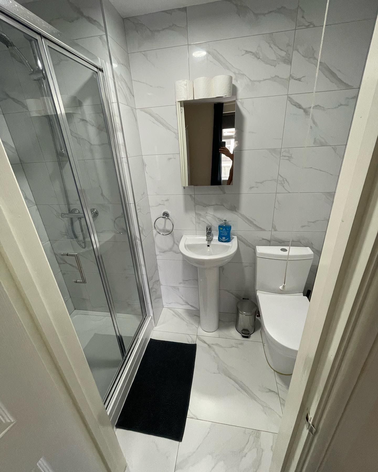 Tiled shower enclosure